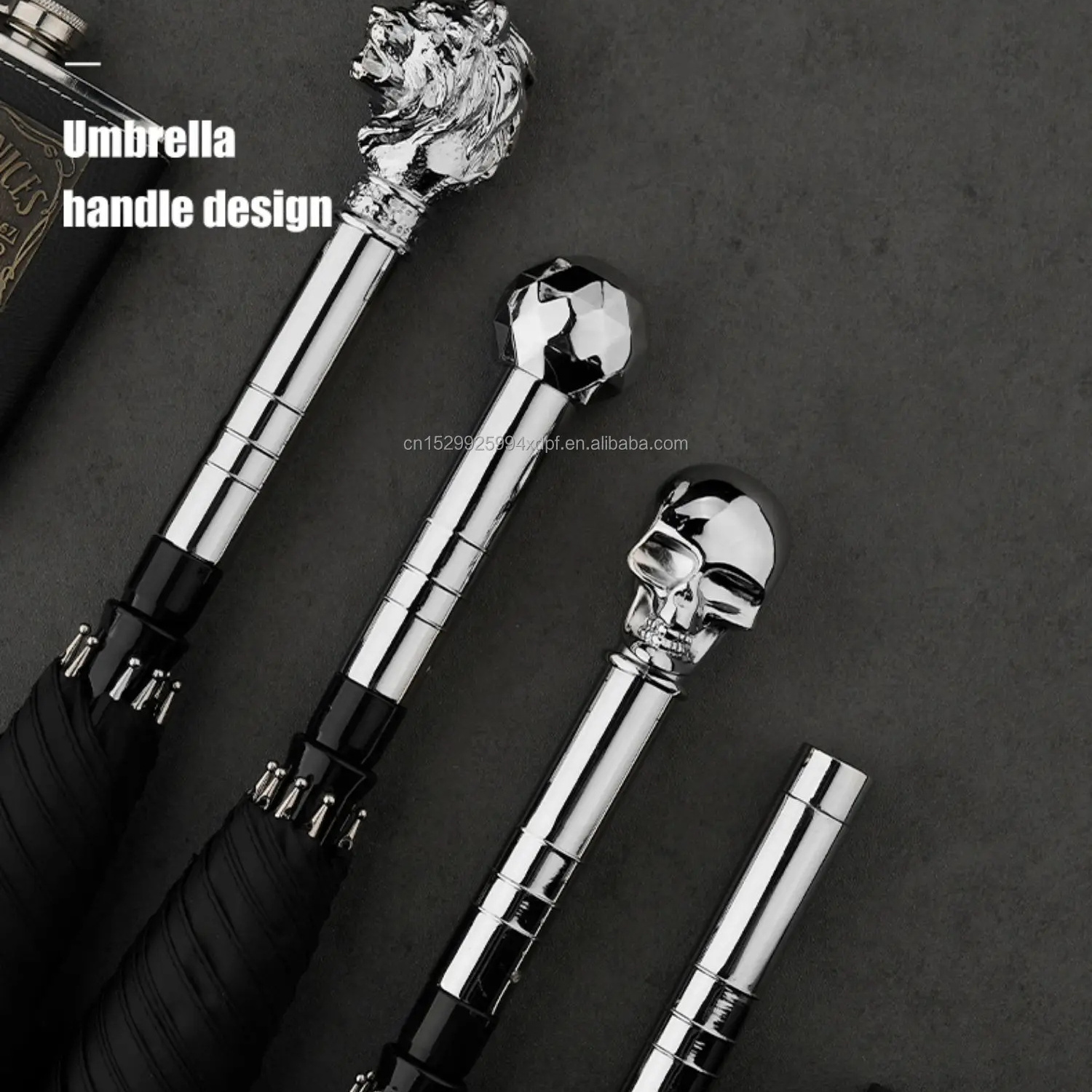 Self-defense umbrella umbrella multi-functional reinforcement men's long-handled ultra-large windshield umbrella straight handle