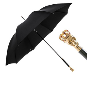 handmade custom crown head long handle umbrella British style business umbrella gentleman straight rod sunny umbrella