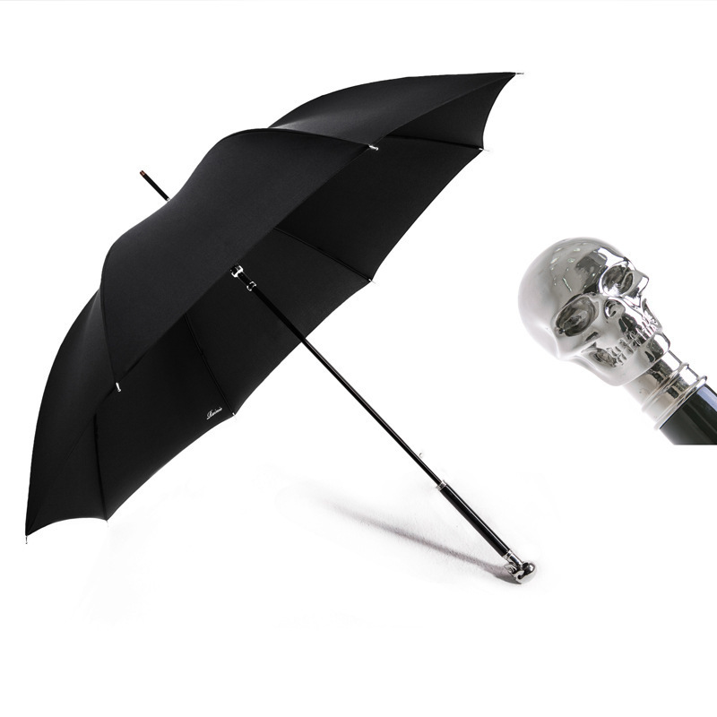 handmade custom crown head long handle umbrella British style business umbrella gentleman straight rod sunny umbrella