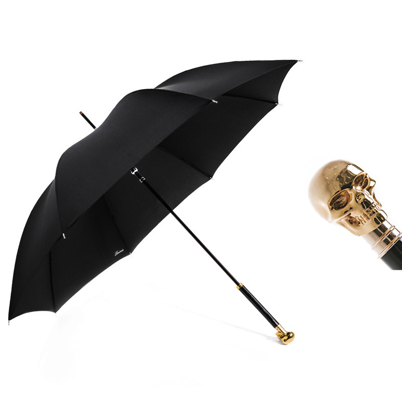 handmade custom crown head long handle umbrella British style business umbrella gentleman straight rod sunny umbrella