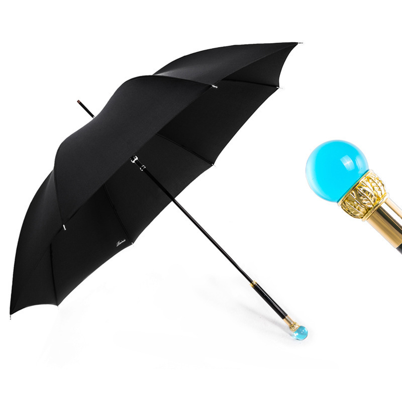 High-end handmade custom umbrella Crystal long handle windproof straight rod sunshade umbrella business gift umbrella