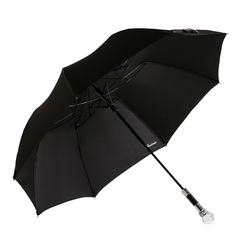 High-end handmade custom umbrella Crystal long handle windproof straight rod sunshade umbrella business gift umbrella