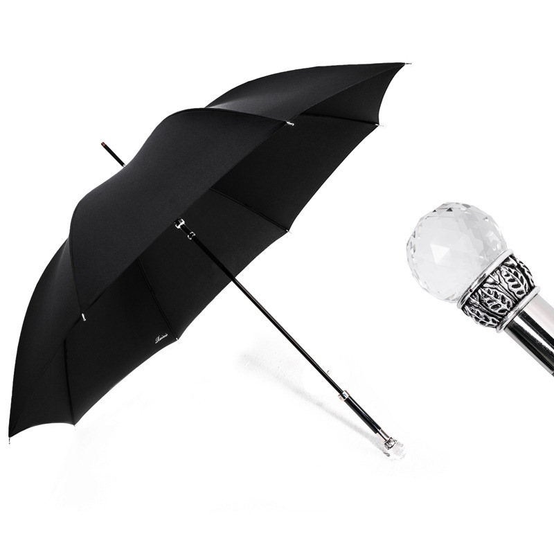 High-end handmade custom umbrella Crystal long handle windproof straight rod sunshade umbrella business gift umbrella