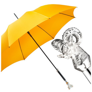 Factory Direct sales metal goat head long handle umbrella solid color straight umbrella can be customized business umbrella