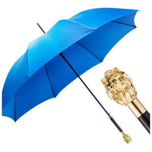 Factory Direct sales creative animal Golden Lion's Head umbrella straight umbrella metal long handle umbrella