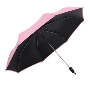 Beach Umbrella Handle Five-fold Umbrella Rubber Umbrella UV Solid Color UV Flat Black Iron Plastic Polyester Giveaways Fiber