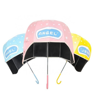 Super Cute Sunny Umbrella Novel Helmet-style Hat Umbrella UV Children's Umbrella Plastic Trend Alloy Store Fiber Polyester