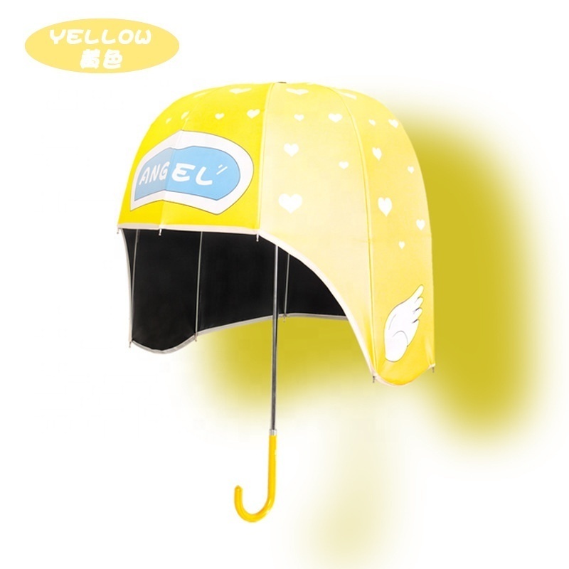 Super Cute Sunny Umbrella Novel Helmet-style Hat Umbrella UV Children's Umbrella Plastic Trend Alloy Store Fiber Polyester