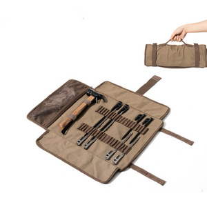 Outdoor Camping Tent Accessories Brown Portable Foldable Tent Accessories Hammer Ground Nail Stake Bag Storage Bag