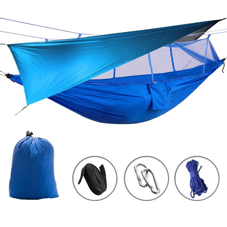 Outdoor rain fly tent tarp net tree hammock tent, leisure ways camping hammock with canopy