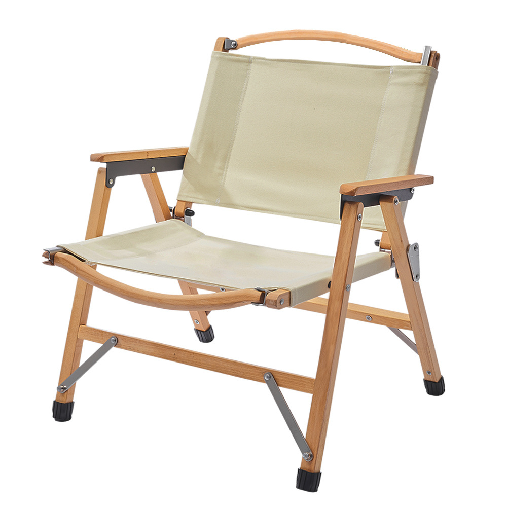 detachable popular outdoor furniture portable beach beech folding picnic camping wooden canvas kermit chair