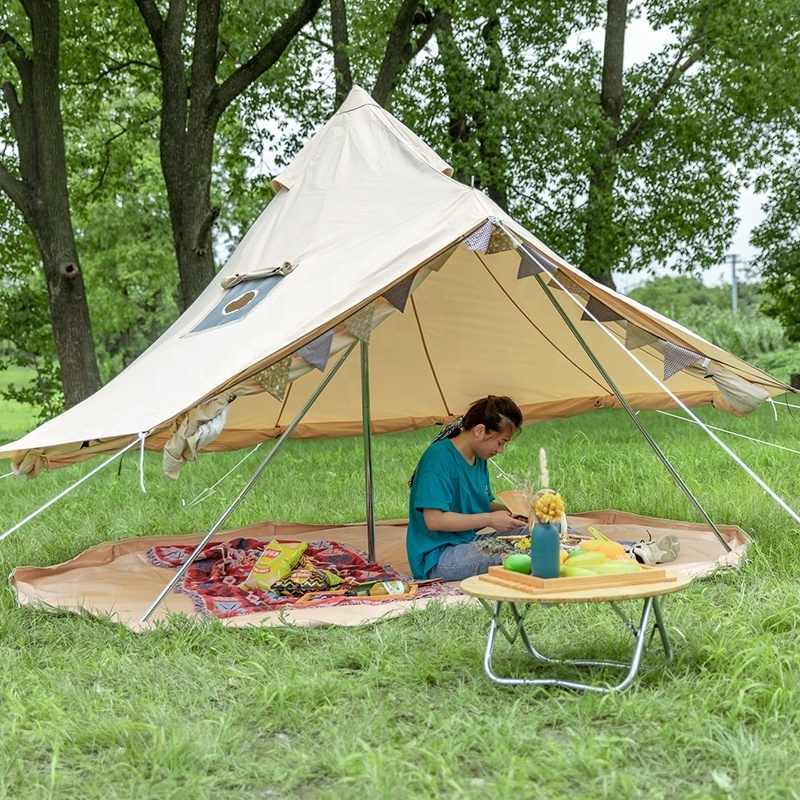 3M 4M 5M 6M New design outdoor canvas mongolian yurt two door canvas bell tent for sale