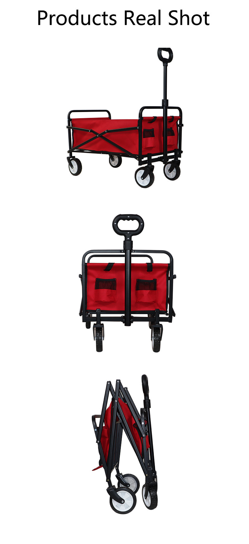 Wagon Trolley Cart with Seat Outdoor Carry Trolly Beach Shopping Wagon 600D Carry Bag Roll Container Stainless Steel