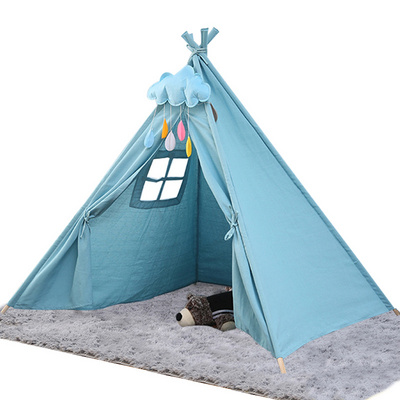 Hot Sale Cotton Canvas Indoor Play House Tent for Kids Child  Teepee Tent Playhouse Foldable Camping Tipi Children's Toy Tents