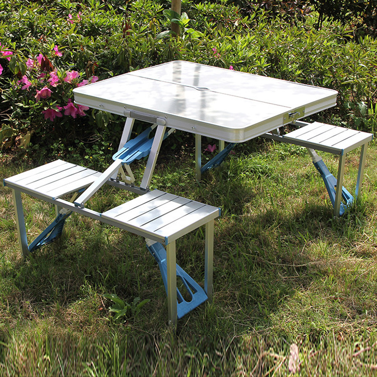 modern portable outdoor camping briefcase folding picnic table and chair set