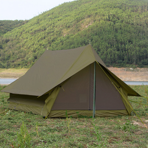 210D Waterproof Oxford cloth 4 Seasons Camping Tent For 2 People Double Layers Disaster Relief Army Green Cottage Tent