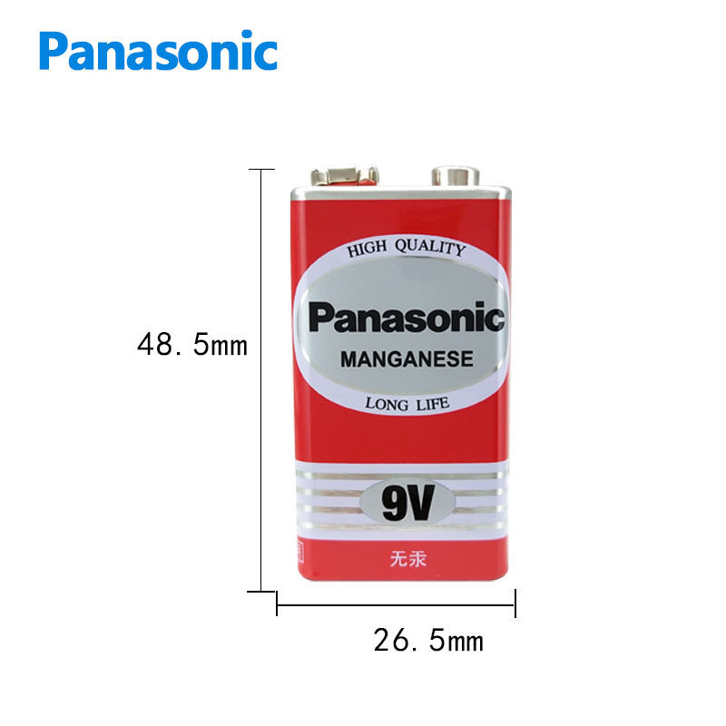 Panasonic zinc carbon battery 9V 6F22ND/1B Block battery For Toy multimeter microphone