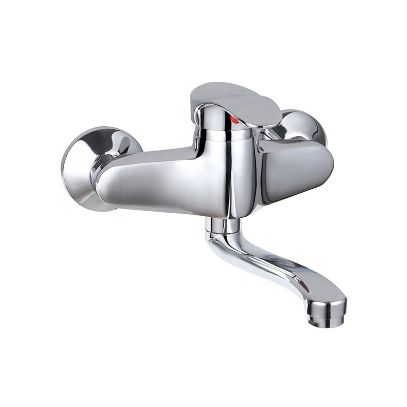 ITALOMIX New Sale Long Spout Single Lever Wall Mounted Zinc Kitchen Faucet Taps