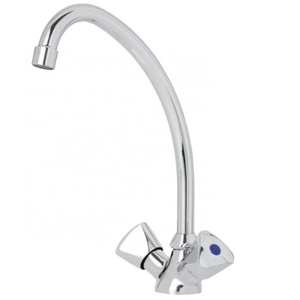 High Quality Thermostatic 2 Holes Zinc Hot Cold Water Taps Deck Mounted Mixer Kitchen Bridge Faucet