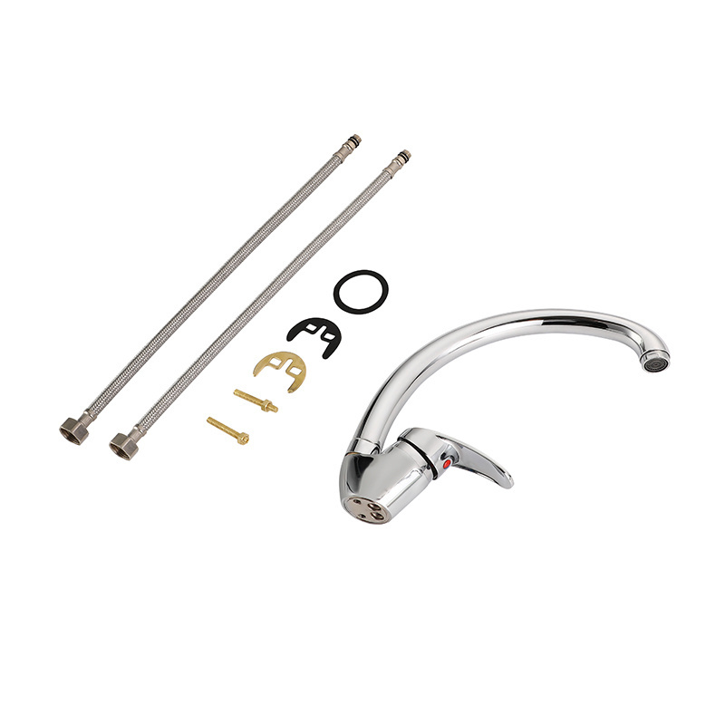 ITALOMIX Luxury Deck-Mounted Kitchen Swan Neck Single Lever Basin Faucet For Kitchen Sink