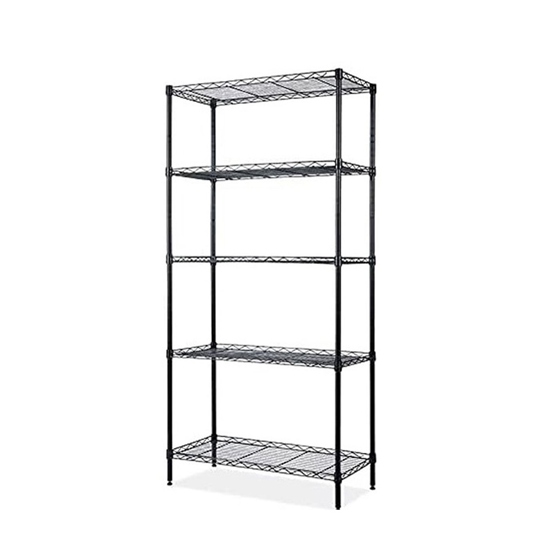 Metal Standing Shelves Rolling Wire Rack and Shelving Unit Adjustable Storage Organizer Shelves for Kitchen Pantry Closet Silver