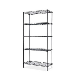 Metal Standing Shelves Rolling Wire Rack and Shelving Unit Adjustable Storage Organizer Shelves for Kitchen Pantry Closet Silver