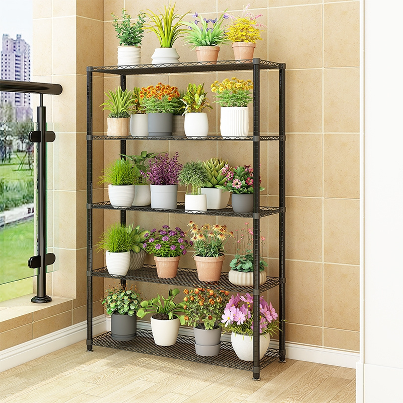 5 tier Steel Storage Stainless Display Shelf stainless steel shelf rack Home Sundry High Quality Wire Mesh Shelving Rack