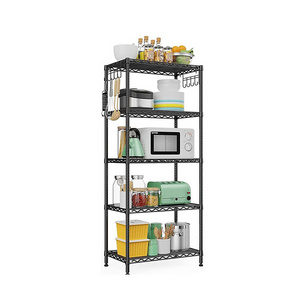 Heavy Duty 5 Tiers Powder Coated Metal Storage Wire Shelf NSF Approval Wire Rack Shelving