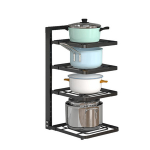 New Kitchen Counter Cabinet pan shelf Organization Storage Pot Rack Adjustable Pot Lid Organizer Holder