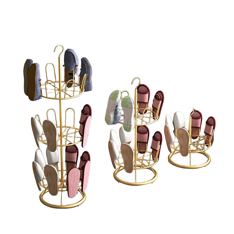 Factory sample customization Revolving Shoe Rack Rotating Shoe Tree And Adjustable Carousel Rotating Shoe Display Stand