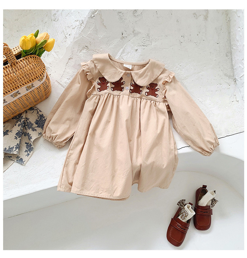 Fashion casual little girl princess dresses peter pan color fancy cartoon girls dress toddler kids frock girls birthday dresses