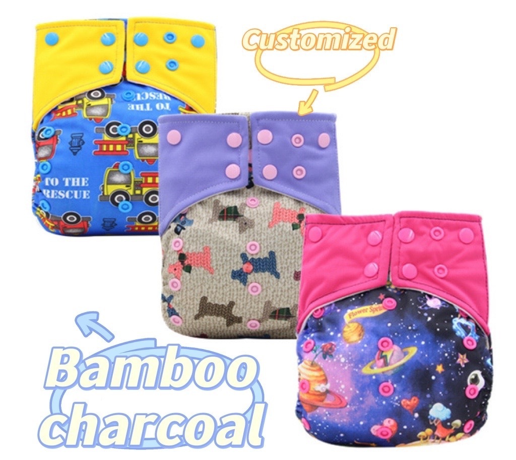 Customized Eco-friendly Reusable Washable Cloth Pocket Diapers for Baby Boys and Girls