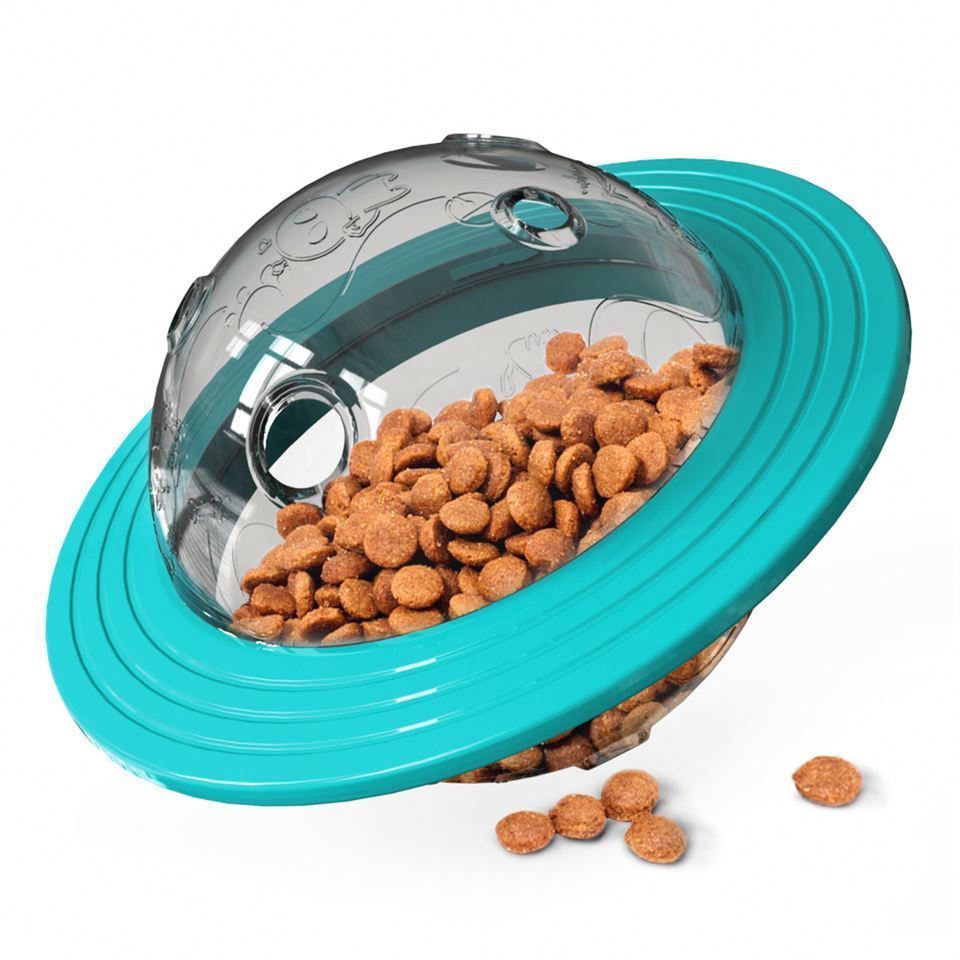 hot selling Dog Planet Interactive Toy UFO Shape Flying Disk Dog Treat Ball Rotating UFO Indoor and Outdoor pet toy slow feeder