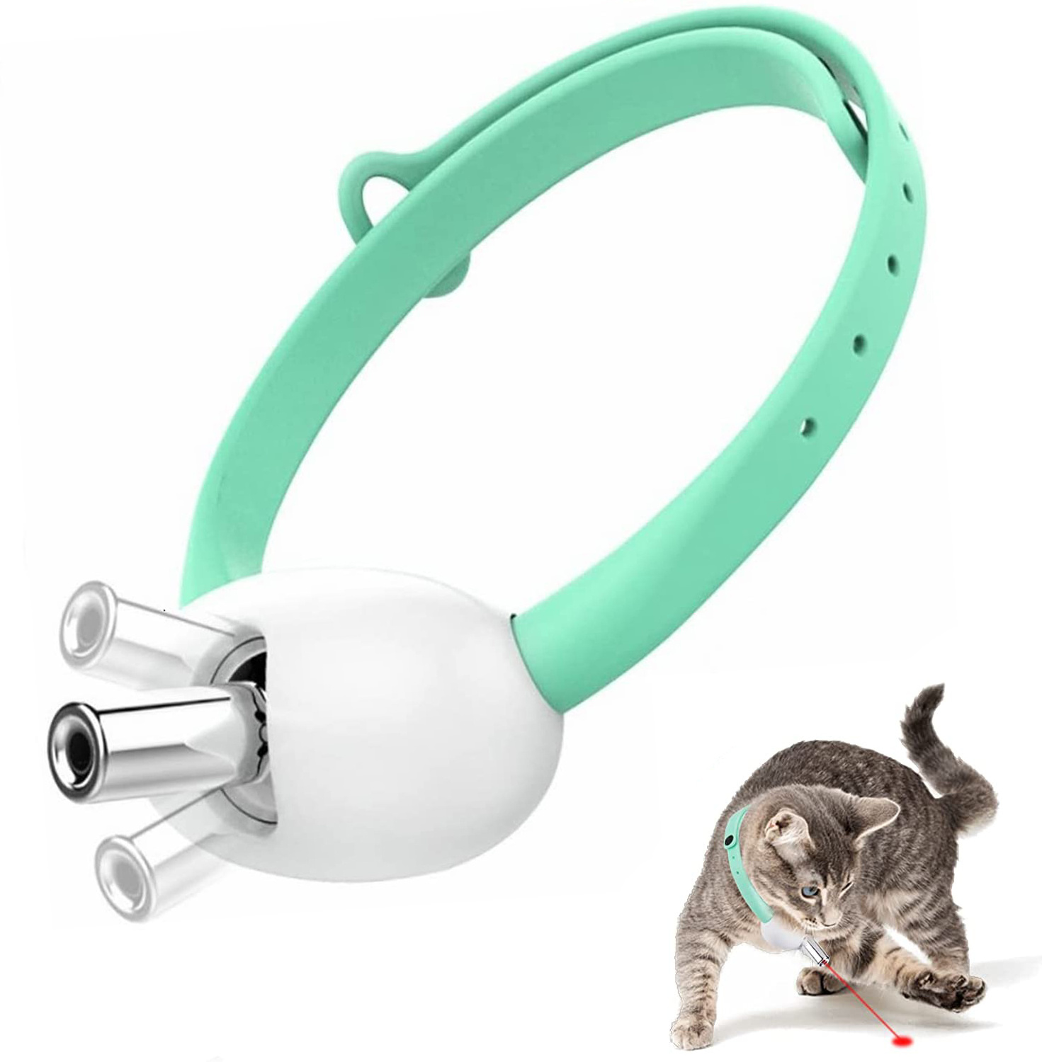 New Product Wholesale Led light USB Cat Toy Self Play Collar Funny Interactive Chasing Laser Cat Toy