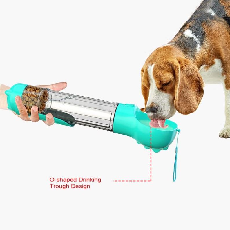 4 in 1 Dog Water Bottle Cat Accessories Pet Supplies with Poop Shovel and Poop Bags Dogs Pets Portable Drinking Feeder Bowl