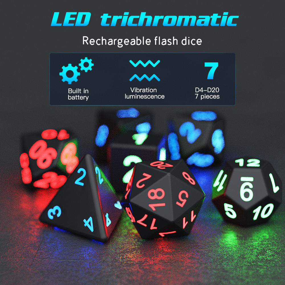 Hot Selling Customizable 20 Sides Luminous Lighted LED Dice for Bar KTV Nightclub Event Party or Concerts Clubs