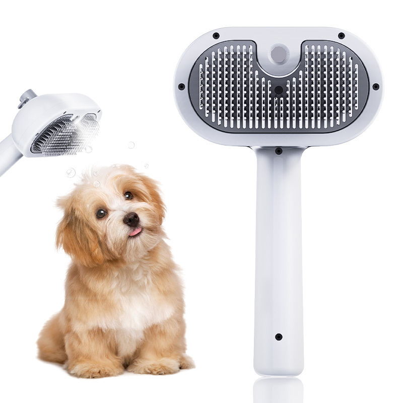 Cats Dogs Spray Brush for Shedding Remove Static Flying Hair Grooming Self Cleaning Pet Hair Removal Comb with Water Tank