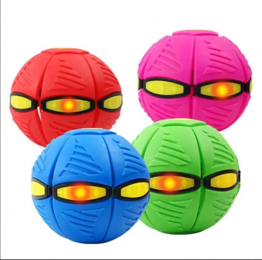 Hot Sale Outdoor Pet Toy Flying Saucer Ball Light On Foldable Untoxic Magic UFO Ball Flying Saucer Ball