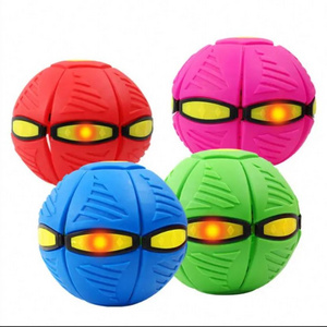 Hot Sale Outdoor Pet Toy Flying Saucer Ball Light On Foldable Untoxic Magic UFO Ball Flying Saucer Ball