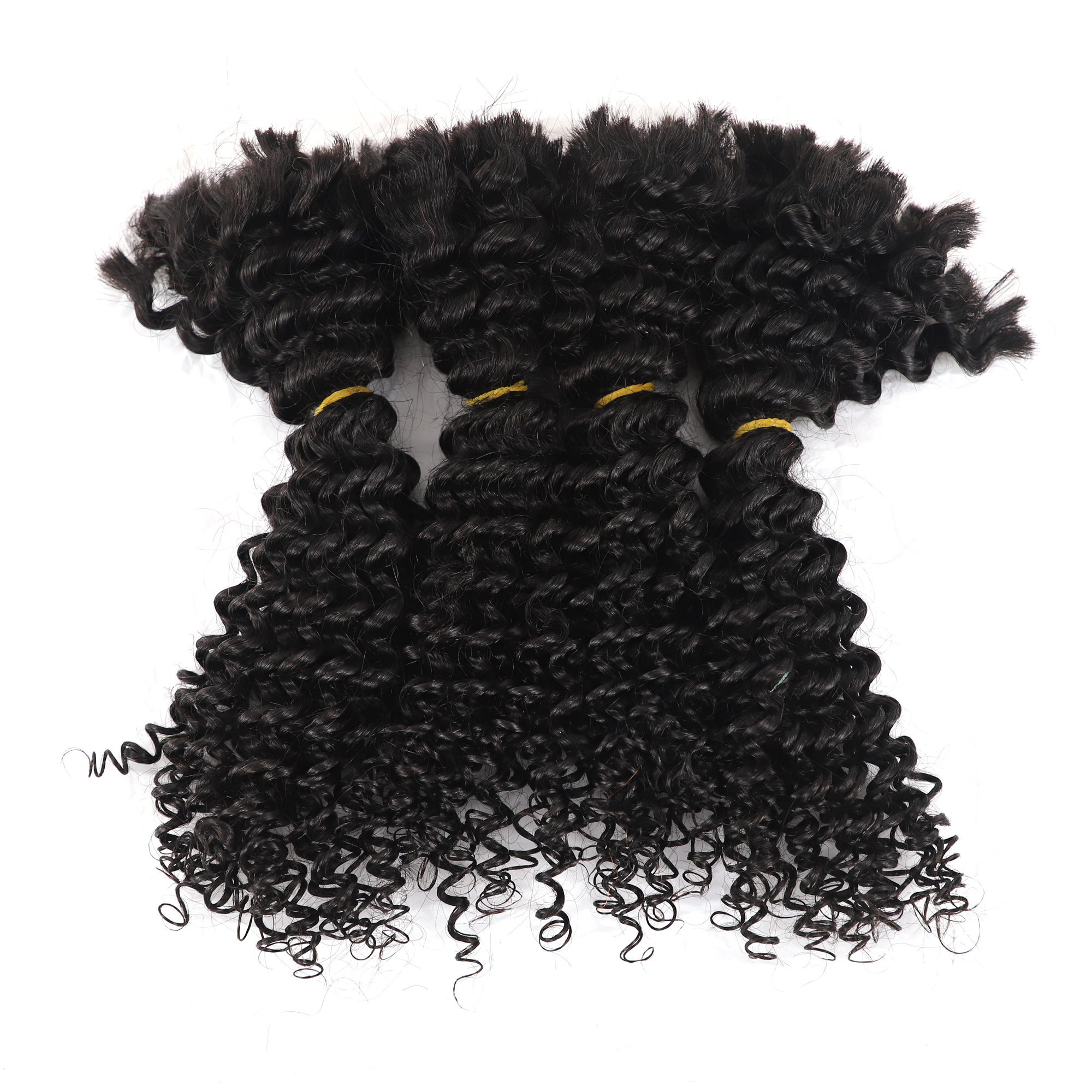 Cuticle Aligned Raw Deep Wave Human Hair Bulk For Braiding No Weft Extensions Virgin Afro Kinky Curly Human Hair Weave Bundles