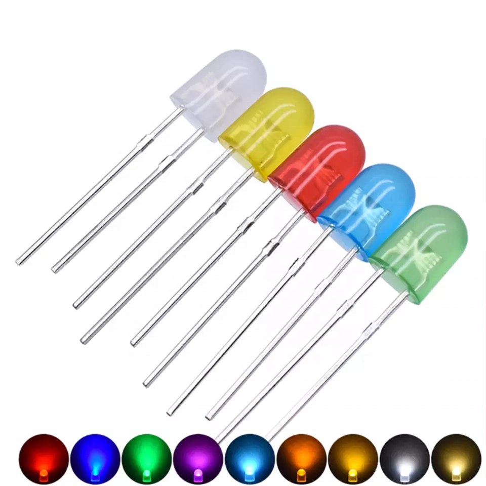 Inline LED diode 5mm traffic signal light bulb 3mm round head color flash light bead short lead 8mm led light emitting diode f5