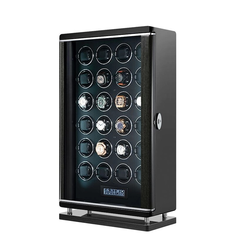 Embers luxury wood watch winder 24 slots self winding watch box 24 watches Storage Case With fingerprint lock