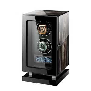 Luxury watch boxes automatic watch shaker Black wooden cases watch winder 2 slots