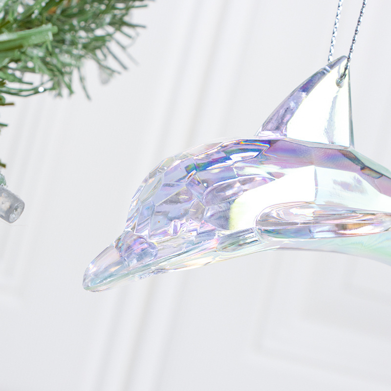 Christmas Decoration Supplies Christmas Stocks Acrylic Shaped dolphin ornament For Christmas Decorations  Xmas trees Decorations