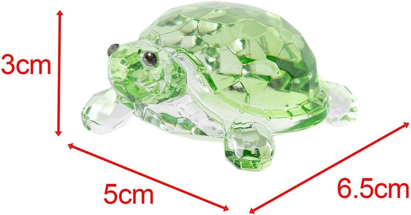 ChristmasTurtle Figurine Art Craft Ornament Small Acrylic GreenTurtle Animal Statue For Shelf Desk Bedroom Christmas Decoration