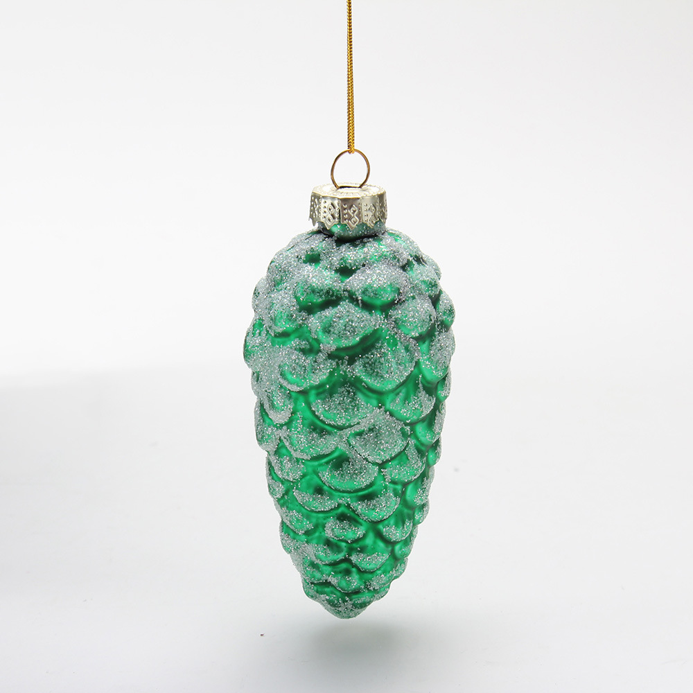 factory wholesale  Green glass pine cone ornament squirrel  glass ball decorations For giftware  Home Decor Party Decor