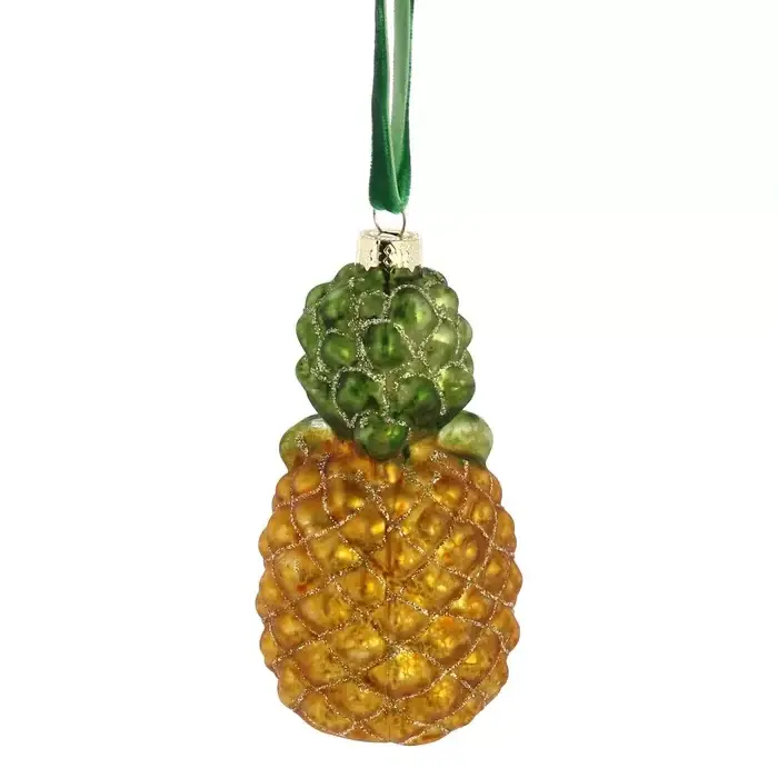 NOXINDA Tropical Pineapple Hanging Decorations Christmas Tree Toys Glass Fruit Baubles Themed Party Outdoor Decorations