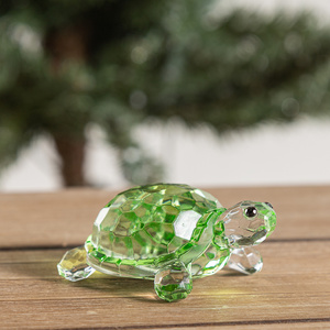 ChristmasTurtle Figurine Art Craft Ornament Small Acrylic GreenTurtle Animal Statue For Shelf Desk Bedroom Christmas Decoration