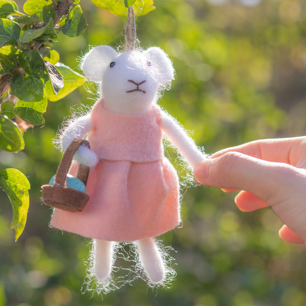 2024 Needle Felt Mouse Decoration Miniature Dollhouse Felted Mice Cute Wool Mouse Easter Gifts