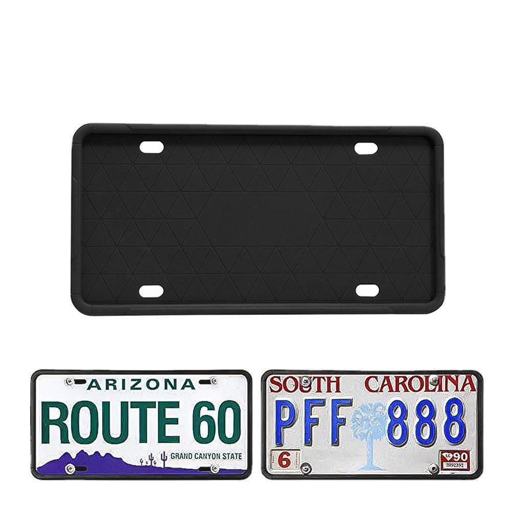 Wholesale Embossed American Electric Car License Plate Frame Black Car Number Silicone License Plate Frame Holder